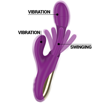 INTENSE - APOLLO RECHARGEABLE MULTIFUNCTION VIBRATOR 7 VIBRATIONS WITH OSCILLATING TONGUE PURPLE