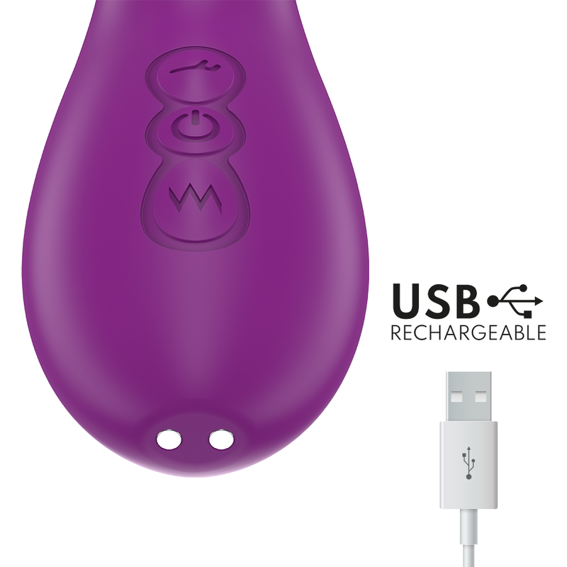 INTENSE - APOLLO RECHARGEABLE MULTIFUNCTION VIBRATOR 7 VIBRATIONS WITH OSCILLATING TONGUE PURPLE