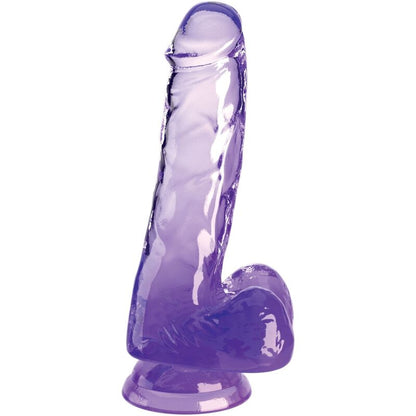 KING COCK - CLEAR REALISTIC PENIS WITH TESTICLES 13.5 CM PURPLE