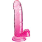 KING COCK - CLEAR REALISTIC PENIS WITH TESTICLES 15.2 CM PINK