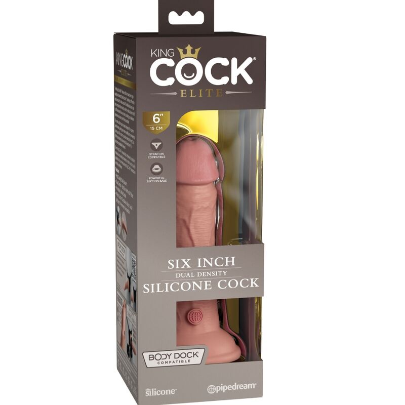 KING COCK - ÉLITE DILDO REALÍSTICO SILICONA 15.2 CM