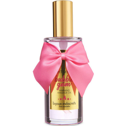 BIJOUX - INDISCRETS LIGHT MY FIRE HEAT EFFECT MASSAGE OIL BUBBLE GUM FLAVOR