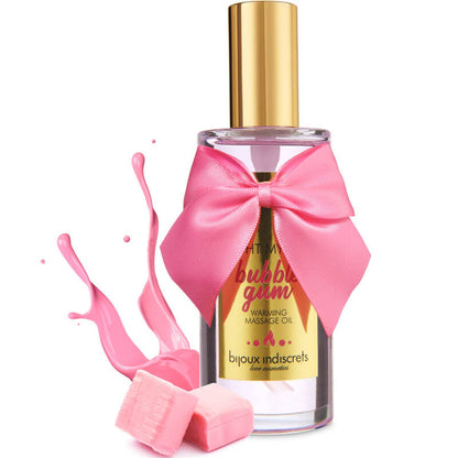 BIJOUX - INDISCRETS LIGHT MY FIRE HEAT EFFECT MASSAGE OIL BUBBLE GUM FLAVOR