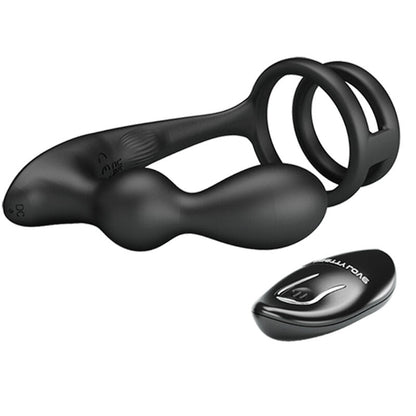 PRETTY LOVE - MARSHALL PENIS RING + VIBRATING ANAL PLUG &amp; REMOTE CONTROL