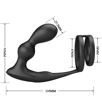 PRETTY LOVE - MARSHALL PENIS RING + VIBRATING ANAL PLUG &amp; REMOTE CONTROL