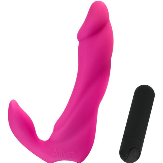 ALIVE - BIFUN PRO PINK VIBRATING DILDO 14.9 CM