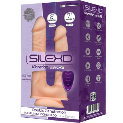 SILEXD - MODEL 1 REALISTIC PENIS DOUBLE PENETRATION VIBRATOR PREMIUM SILICONE SILEXPAN REMOTE CONTROL 17.5 / 19.5 CM