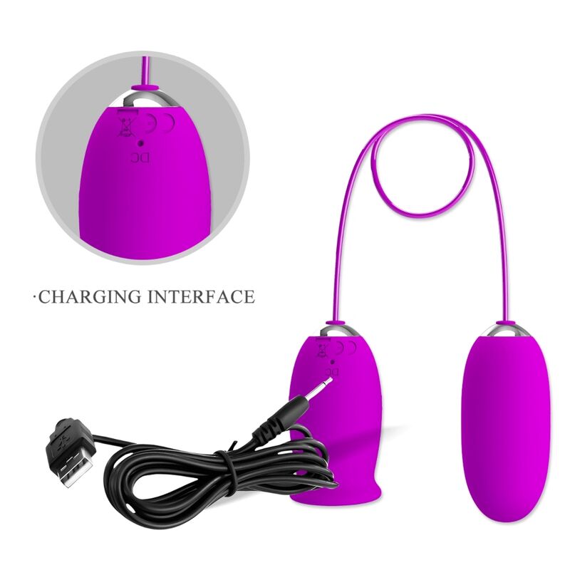 PRETTY LOVE - DAISY DUAL VIBRATING EGG RECHARGEABLE PURPLE
