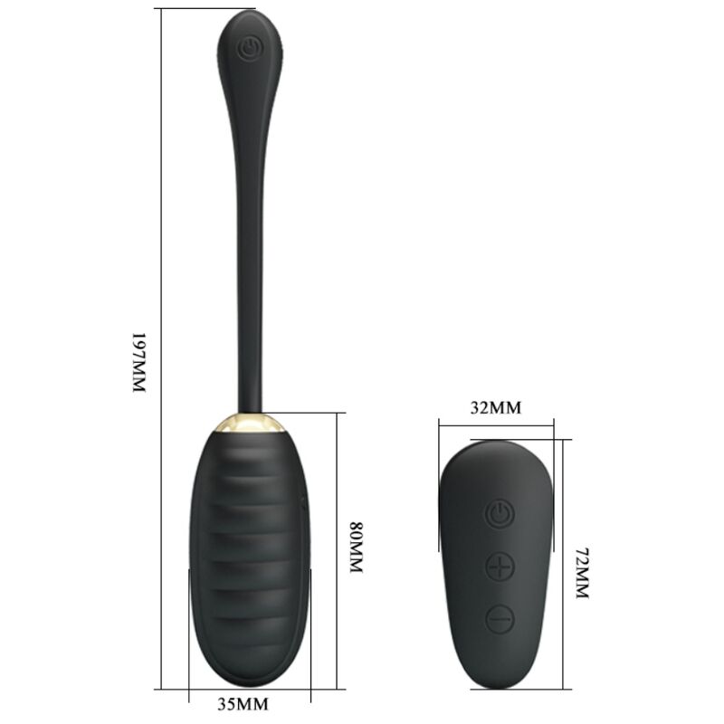 PRETTY LOVE - DOREEN LUXURY VIBRATING EGG RECHARGEABLE BLACK REMOTE CONTROL