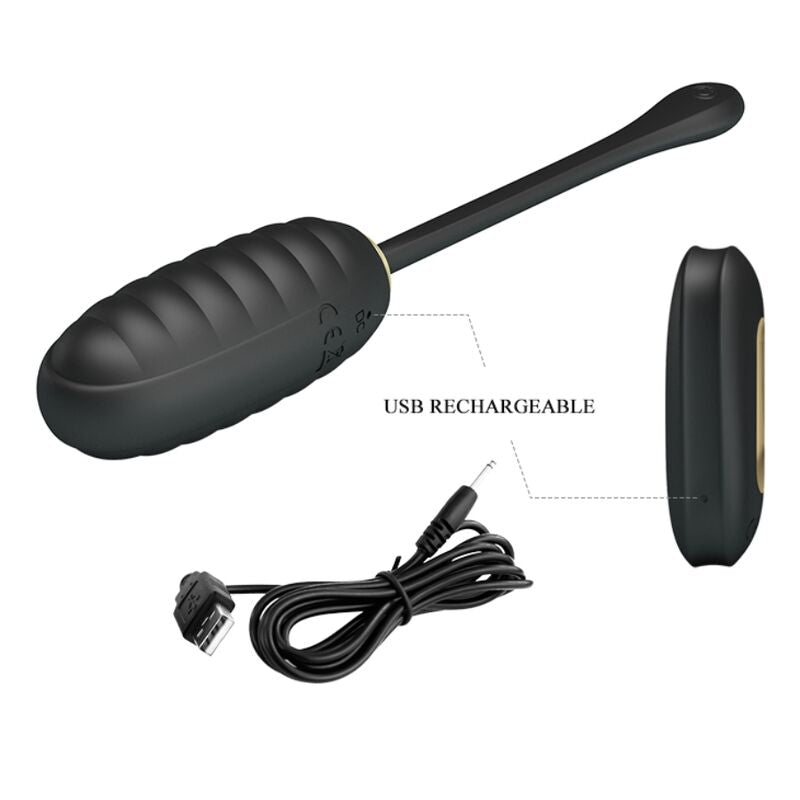 PRETTY LOVE - DOREEN LUXURY VIBRATING EGG RECHARGEABLE BLACK REMOTE CONTROL