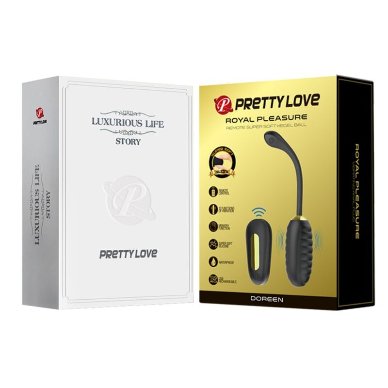 PRETTY LOVE - DOREEN LUXURY VIBRATING EGG RECHARGEABLE BLACK REMOTE CONTROL