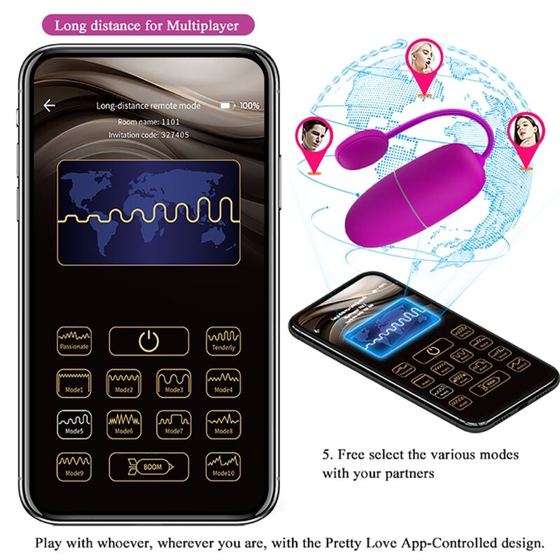 PRETTY LOVE - NYMPH APP-CONTROLLED VIBRATING EGG VIOLET