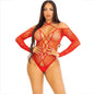 LEG AVENUE - CROTCHLESS BODYSUIT WITH RED GLITTER