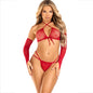 LEG AVENUE - 3-PIECE SET TOP + THONG + SLEEVES