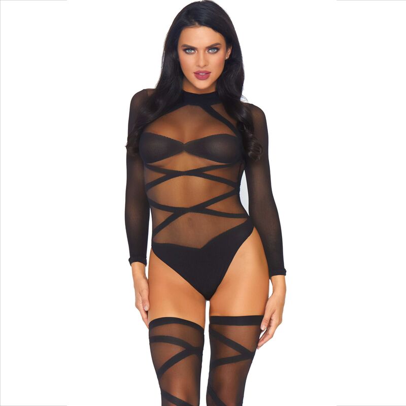 LEG AVENUE - 2-PIECE BODYSUIT + TIGHTS SET