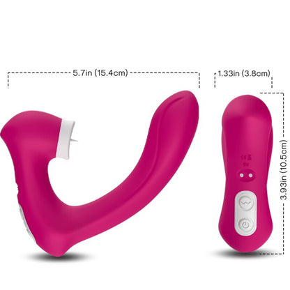 ARMONY - SECRETKISS CLITORIS TONGUE STIMULATOR &amp; CURVED VIBRATOR FUCHSIA