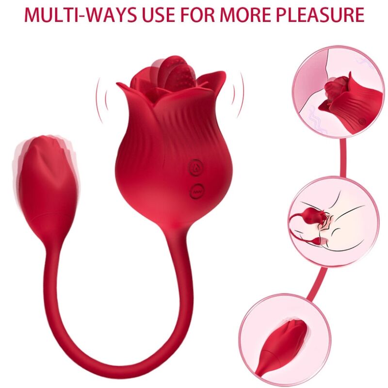 ARMONY - PINK VIBRATING CLITORIS STIMULATOR WITH TAIL 10 MODES RED