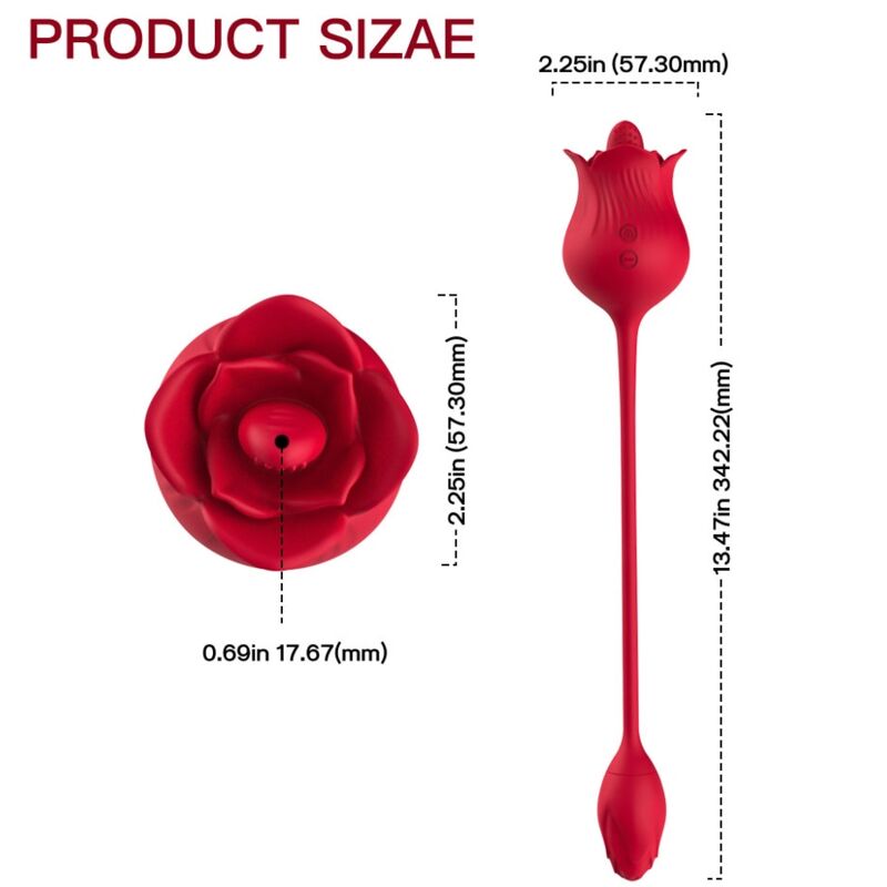 ARMONY - PINK VIBRATING CLITORIS STIMULATOR WITH TAIL 10 MODES RED