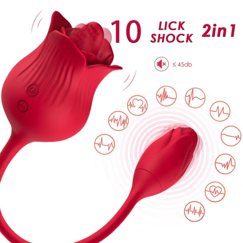 ARMONY - PINK VIBRATING CLITORIS STIMULATOR WITH TAIL 10 MODES RED
