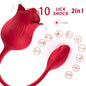 ARMONY - PINK VIBRATING CLITORIS STIMULATOR WITH TAIL 10 MODES RED