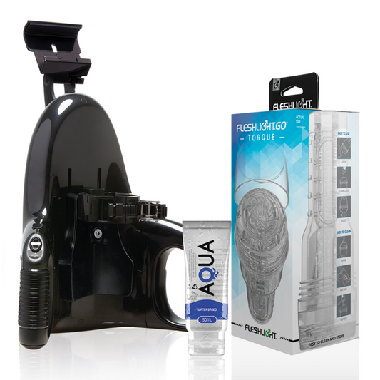 FLESHLIGHT - GO TORQUE ICE MASTURBADOR + UNIVERSAL LAUNCH + AQUA QUALITY LUBRICANT 50 ML