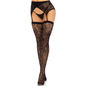 LEG AVENUE - LACE STOCKINGS &amp; RED GARTER BELT