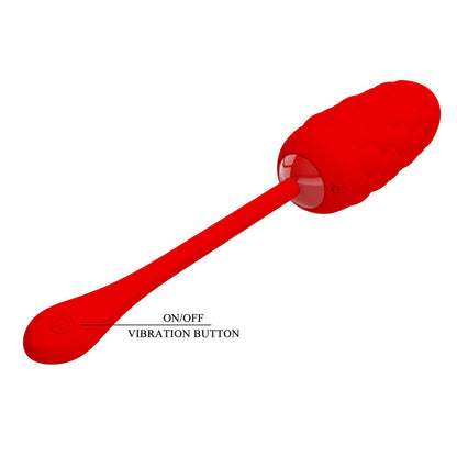 PRETTY LOVE - RECHARGEABLE MARINE TEXTURED VIBRATING EGG RED