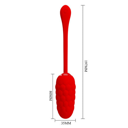 PRETTY LOVE - RECHARGEABLE MARINE TEXTURED VIBRATING EGG RED