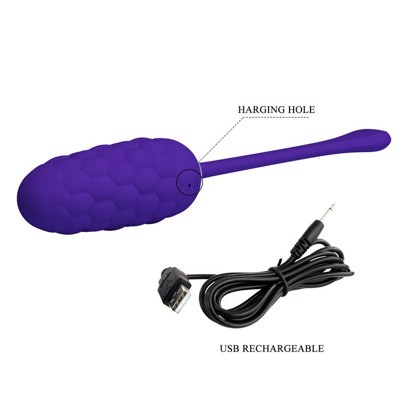 PRETTY LOVE - LILAC RECHARGEABLE MARINE TEXTURED VIBRATING EGG