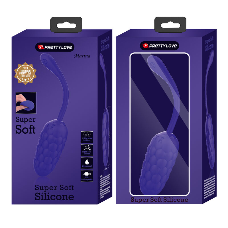 PRETTY LOVE - LILAC RECHARGEABLE MARINE TEXTURED VIBRATING EGG