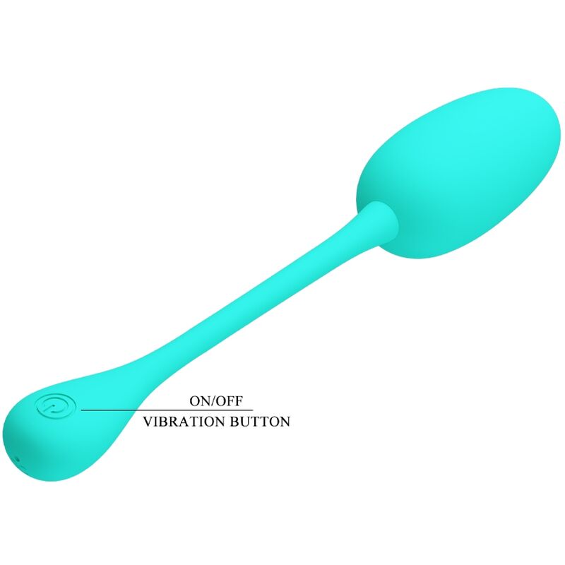 PRETTY LOVE - KNUCKER RECHARGEABLE VIBRATING EGG AQUA GREEN