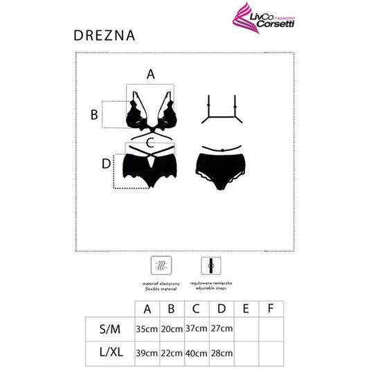 LIVCO CORSETTI FASHION - DREZNA LC 90733 BLACK BRA + PANTY