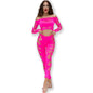 CHILIROSE - CR 4632 TOP &amp; PANTS FUCHSIA S/L