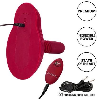 CALEXOTICS - RIDER DOUBLE MOTOR MASSAGER REMOTE CONTROL RED