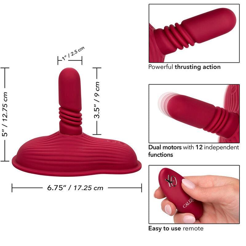 CALEXOTICS - RIDER DOUBLE MOTOR MASSAGER REMOTE CONTROL RED