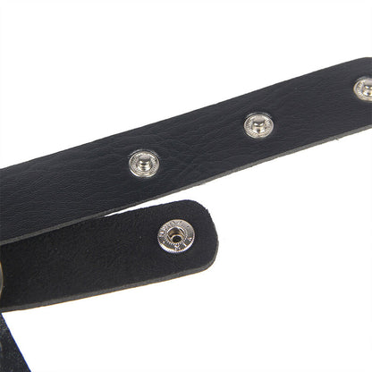 SUBBLIME - CHAIN ​​CHEST HARNESS BLACK LEATHER ONE SIZE