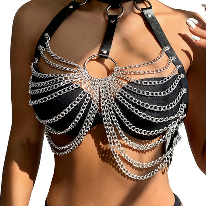 SUBBLIME - CHEST HARNESS LARGE RING CHAINS ONE SIZE