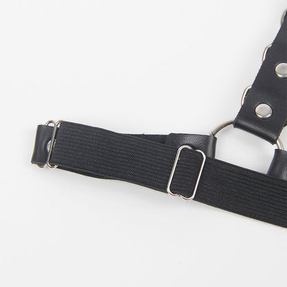 SUBBLIME - HARNESS BELT AND GARTER DETAIL RINGS AND CHAIN ​​ONE SIZE