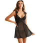 SUBBLIME - BABYDOLL TULLE FABRIC WITH LACE AND FLOWER DETAILS, BLACK S/M