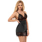 SUBBLIME - FLORAL PRINT BABYDOLL BLACK BREAST S/M