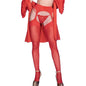 CHILIROSE - CR 4312 RED GARTER STOCKINGS S/M