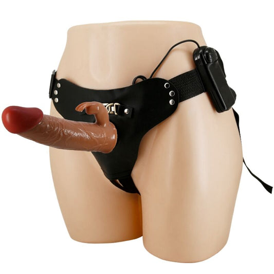 PRETTY LOVE - MARION HARNESS UNIVERSAL BRIEFS WITH VIBRATING DILDO 19 CM MULATTO