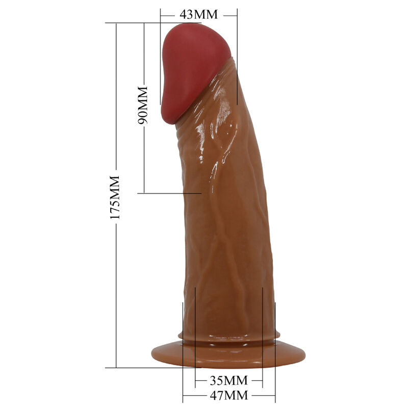 PRETTY LOVE - STARKS HARNESS BRIEFS MULTI-SPEED VIBRATION DILDO 17.5 CM MULATTO