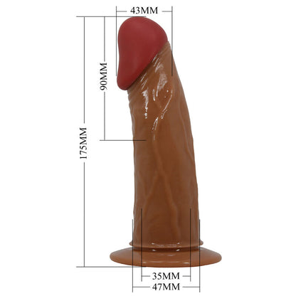PRETTY LOVE - STARKS HARNESS BRIEFS MULTI-SPEED VIBRATION DILDO 17.5 CM MULATTO