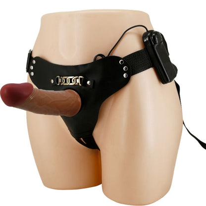 PRETTY LOVE - STARKS HARNESS BRIEFS MULTI-SPEED VIBRATION DILDO 17.5 CM MULATTO