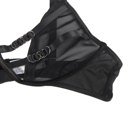SUBBLIME - TWO-PIECE SHEER AND STRAPS BRA SET S/M