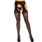 LEG AVENUE - BLACK LACE GARTER BELT STOCKINGS
