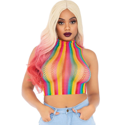 LEG AVENUE - MULTICOLOR FISHNET TOP