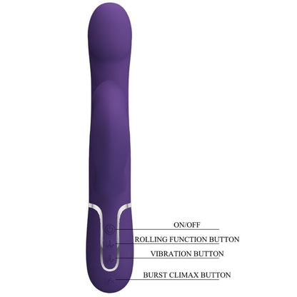 PRETTY LOVE - ZALIN 4-IN-1 PURPLE RABBIT PEARL VIBRATOR