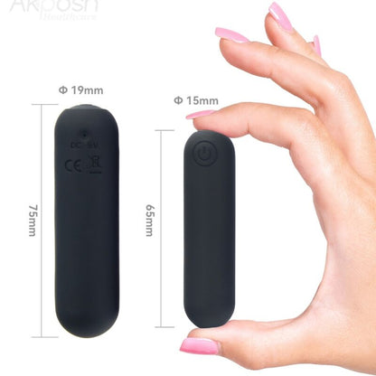 ARMONY - SPLASH HEHE SILICONE VIBRATING BULLET 10 VIBRATIONS 65 X 15 CM BLACK